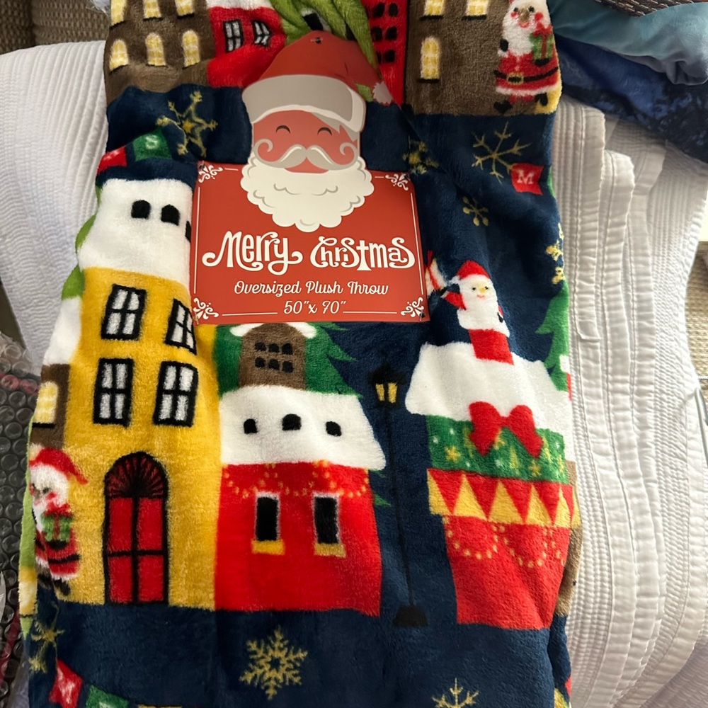 NWT Christmas Blanket with Christmas Houses